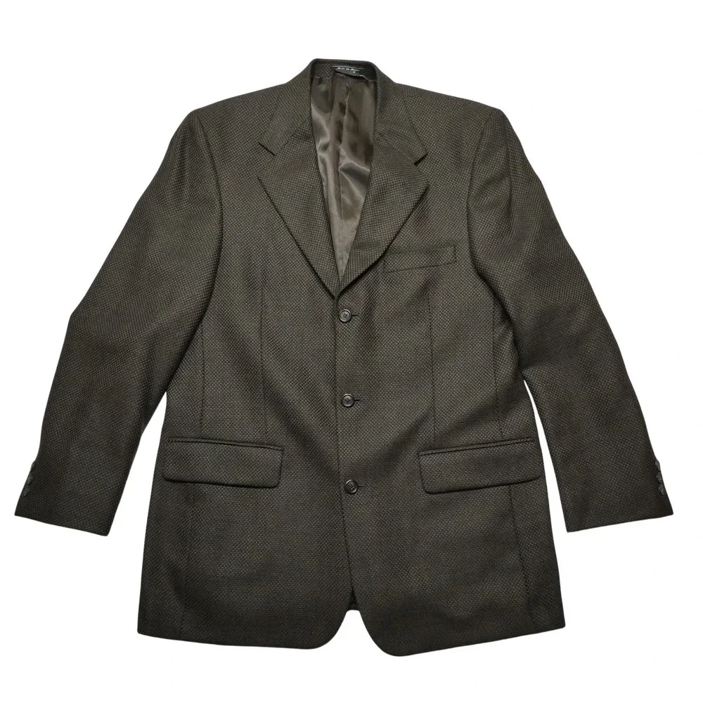 Bernhard Altmann Blazer Mens 42L Brown Check Wool Tweed Sport Coat Jacket